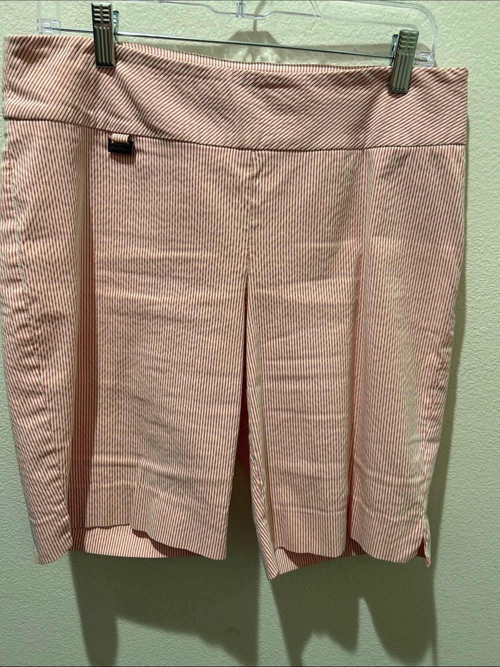 Peck & Peck Coral Striped Bermuda Shorts